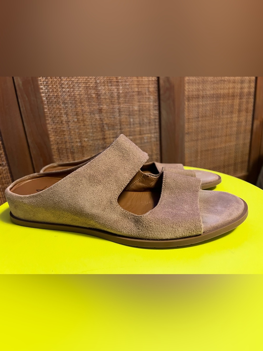 Aquatalia Abbey Suede Double-strap slide sandals, Sz 8